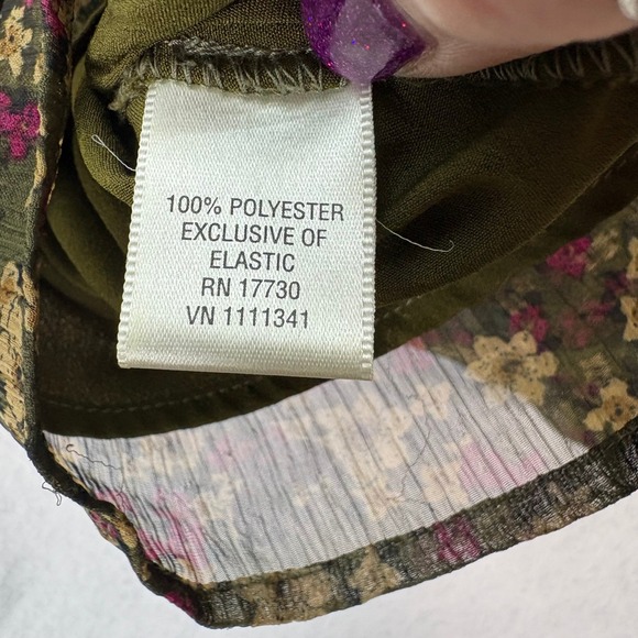 Converse One Star Womens Small Green Floral Dress Sleeveless Summer Dress 90's - Picture 4 of 6